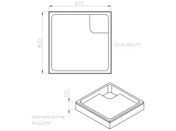 Ottofond Duschwannen-Set Quadrat 90 cm x 90 cm Weiß