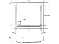 Ottofond Duschwannen-Set Quadrat 90 cm x 90 cm Weiß