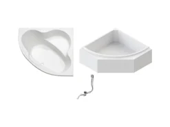 Ottofond Eckwanne-Set 140 cm x 140 cm Weiß