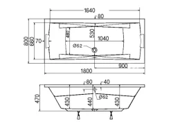 Ottofond Whirlpool Atlanta Duo Premium 180 cm x 80 cm Weiß
