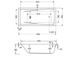 Ottofond Whirlpool Atlanta Premium 180 cm x 80 cm Weiß