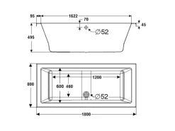 Ottofond Whirlpool Cubic Exklusiv 180 cm x 80 cm Weiß