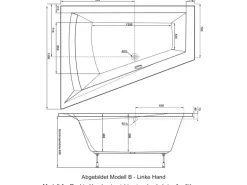 Ottofond Whirlpool Galia II Mod. B Premium 175 cm x 135 cm Weiß
