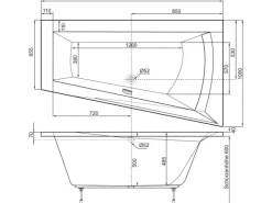 Ottofond Whirlpool Galia I Mod. A Premium 170 cm x 100 cm Weiß