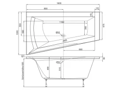 Ottofond Whirlpool Galia I Typ B 160 cm x 100 cm Weiß