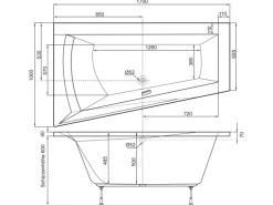 Ottofond Whirlpool Galia I Mod. B Exklusiv 170 cm x 100 cm Weiß