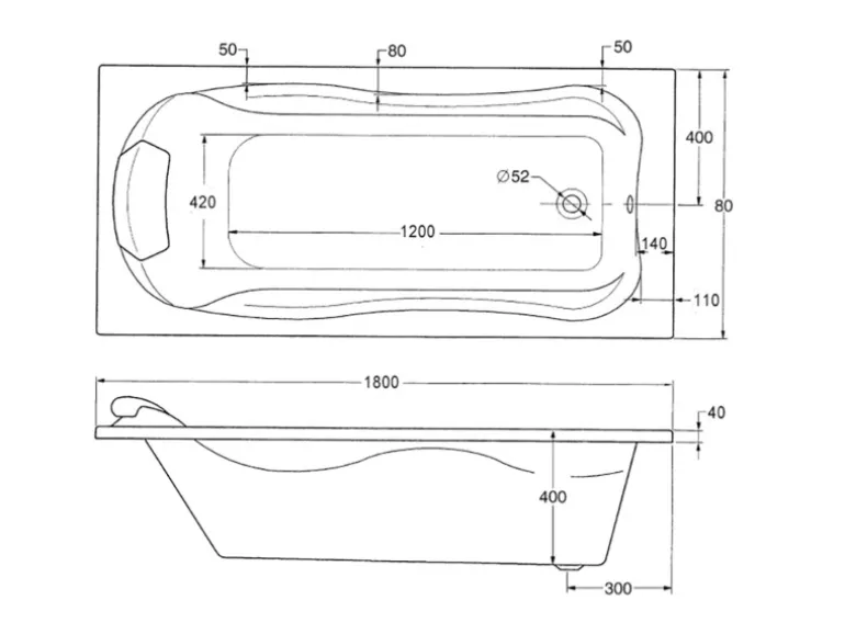 Ottofond Whirlpool Jamaica Premium 180 cm x 80 cm Weiß