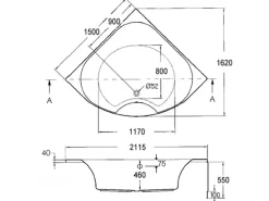 Ottofond Whirlpool Lima Exklusiv 150 cm Weiß
