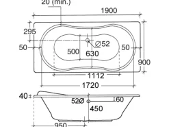 Ottofond Whirlpool Palma Premium 190 cm x 90 cm Weiß