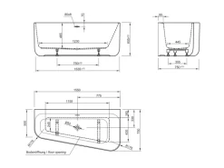 Ottofond Whirlpool Pino Mod. B Komfort-Silentsystem 155 cm x 75 cm Weiß