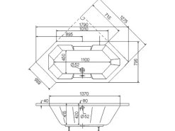 Ottofond Whirlpool Sierra Premium 180 cm x 80 cm Weiß