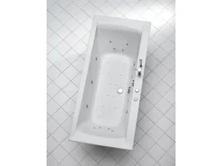 Ottofond Whirlpool-Komplettset Rosa 190x90 cm Weiß mit Wannenrandarmatur S2000