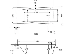 Ottofond Whirlpool-Komplettset Atlanta 180 cm x 80 cm Weiß