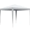 Outsunny Pavillon Stahl PE Weiß 270L x 270B x 254H cm