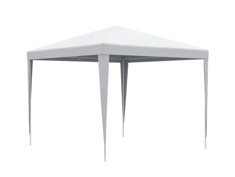Outsunny Pavillon Stahl PE Weiß 270L x 270B x 254H cm
