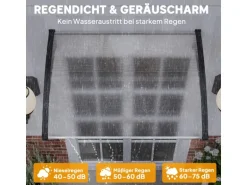 Outsunny Vordach Polycarbonat Aluminium Weiß 89L x 122B x 24H cm