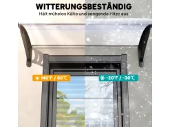 Outsunny Vordach Polycarbonat Aluminium Weiß 89L x 122B x 24H cm