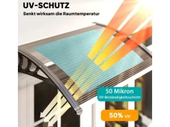 Outsunny Vordach Pultvordach Braun