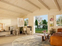 Palmako Gartenhaus Klara 484 x 360 cm Lackiert Grau-Weiß FSC®