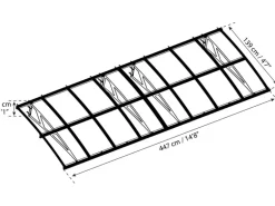 Palram - Canopia Amsterdam 1.4 x 4.5 Türvordach Grau