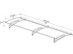 Palram - Canopia Aquila 2 x 0.9 Vordach Anthrazit klar