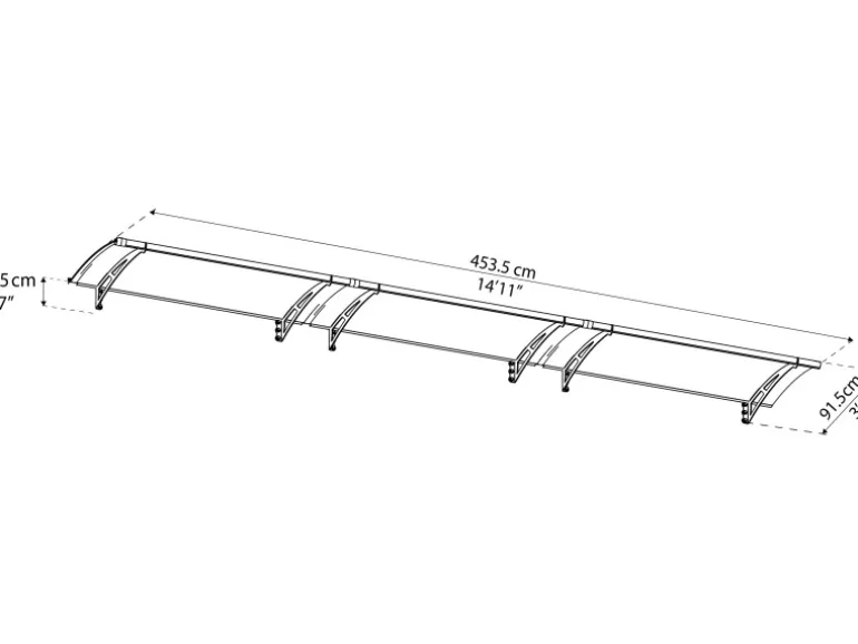 Palram - Canopia Aquila 4.5 x 0.9 Vordach Anthrazit klar