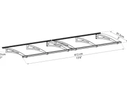 Palram - Canopia Aquila 4.1 x 0.9 Vordach Anthrazit klar
