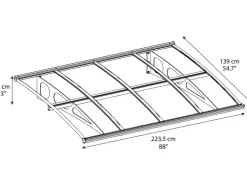 Palram - Canopia Bordeaux 2.2 x 1.4 Vordach Weiß Klar