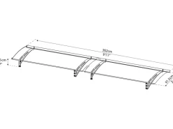 Palram - Canopia Vordach Aquila 17,5 cm x 302 cm x 91,5 cm Grau