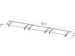 Palram - Canopia Vordach Aquila 17,5 cm x 453,5 cm x 91,5 cm Grau