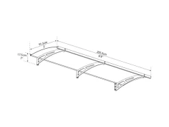 Palram - Canopia Vordach Aquila 92 cm x 206 cm Hellgrau