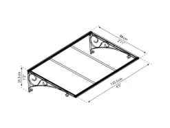 Palram - Canopia Vordach Venus 88 cm x 136 cm Grau