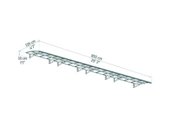 Palram - Canopiaa Vordach Amsterdam 139 cm x 892 cm Grau