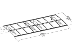 Palram-Canopia Vordach Bordeaux 4.5 x 1.4 Weiß