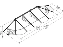 Palram-Canopia Vordach Lily XL 3.19 x 0.9 Schwarz Klar