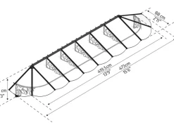 Palram-Canopia Vordach Lily XL 4.77 x 0.9 Schwarz Klar