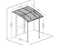 Palram-Canopia Vordach Vega 2 x 2 Grau Klar