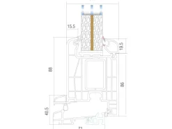 Premium Kunststoff-Haustür SMK 017 Weiß 110 cm x 210 cm DIN L