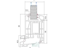 Premium Kunststoff-Nebeneingangstür SMK 510 Anthrazit-Weiß 98 cm x 198 cm DIN L