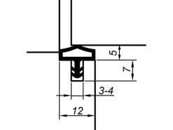 Primo Türdichtung Holzzarge Lignum 34 Beige 3-4 mm Meterware