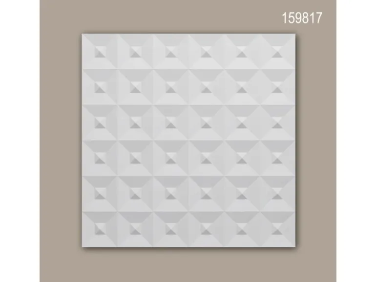 PROFHOME 159817 3D Wandpaneel Wandvertäfelung Akustikpaneel 0,25 m2 50 cm x 2 cm x 50 cm Weiß