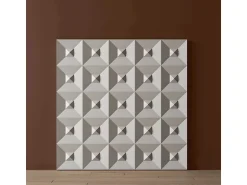 PROFHOME 159817 3D Wandpaneel Wandvertäfelung Akustikpaneel 0,25 m2 50 cm x 2 cm x 50 cm Weiß