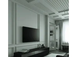 PROFHOME 159817 3D Wandpaneel Wandvertäfelung Akustikpaneel 0,25 m2 50 cm x 2 cm x 50 cm Weiß