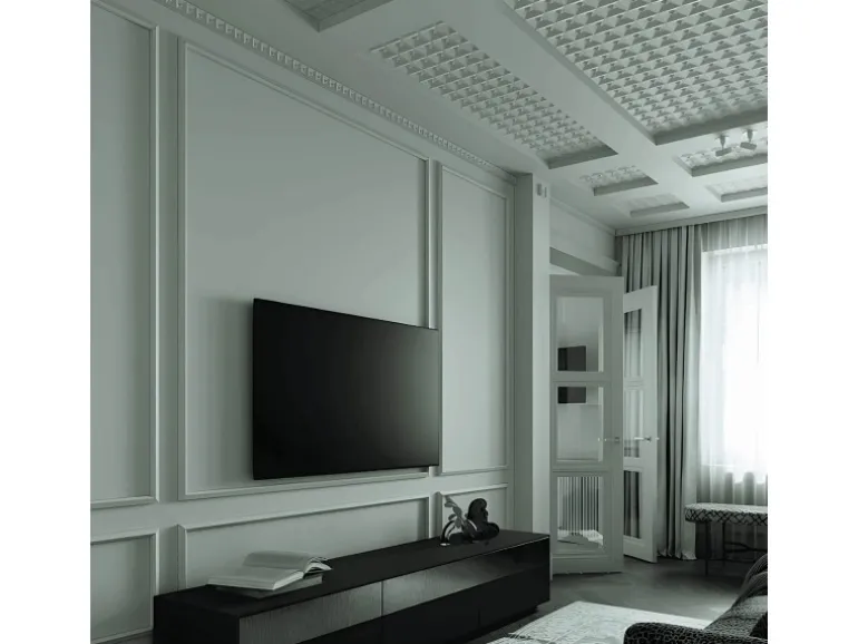 PROFHOME 159817 3D Wandpaneel Wandvertäfelung Akustikpaneel 0,25 m2 50 cm x 2 cm x 50 cm Weiß