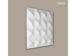 PROFHOME 159003 3D Wandpaneel Wandvertäfelung Akustikpaneel 0,36 m2 60 cm x 3 cm x 60 cm Weiß