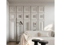 PROFHOME 159820 3D Wandpaneel Wandvertäfelung Deckenplatte 0,25 m2 50 cm x 4,2 cm x 50 cm Weiß