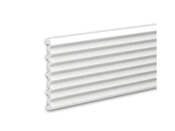 PROFHOME 659803 3D Wandpaneel Wandvertäfelung Akustikpaneel Stuckleiste 2 m 200 cm x 2,5 cm x 24 cm Weiß