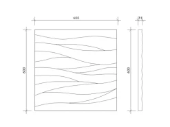 PROFHOME 159001 3D Wandpaneel Wandvertäfelung Akustikpaneel 0,36 m2 60 cm x 2,2 cm x 60 cm Weiß