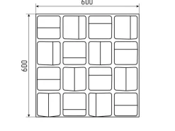 PROFHOME 159823 3D Wandpaneel Wandvertäfelung Akustikpaneel 0,36 m2 60 cm x 4,4 cm x 60 cm Weiß