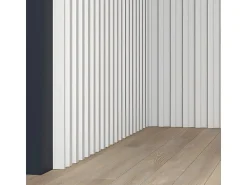 PROFHOME 659802 3D Wandpaneel Wandvertäfelung Akustikpaneel Stuckleiste 2 m 200 cm x 2,5 cm x 25,1 cm Weiß